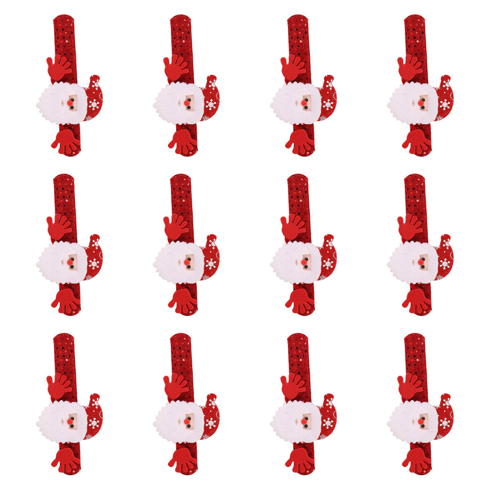 12Pcs Holiday Party Wristbands Christmas Slap Bracelets-D 7754001212858