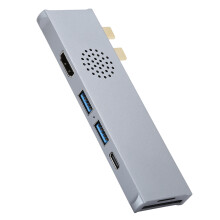 Adaptador Hub USB-C para MacBook Pro Air M1M2M3, Dongle HDMI Multiportas 7 em 2 com Thunderbolt 3, HDMI 4K, USB-C 3.0, 2 USB 3.0 e Leitor de Cartão