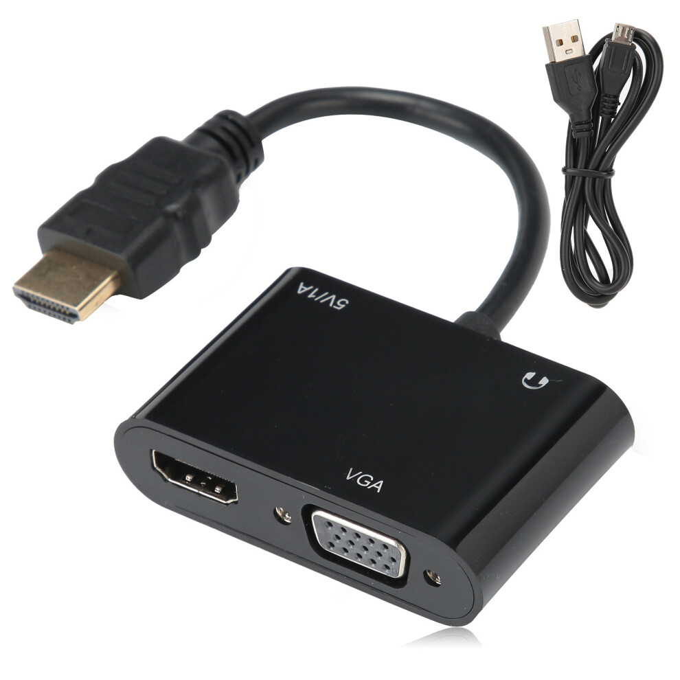 Hdmi Vga Adapter With Audio Decoder Shockproof Case For Dual Display Setup Compatible With Hdtv Pc Monitor And Projectors 9486358018071