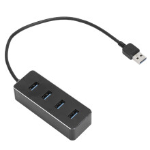 Hub USB portátil de liga de alumínio com transmissão de alta velocidade, 4 portas USB 3.0, plug and play, compatível com Macbook e Windows,