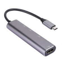 USB-C-Hub mit HDMI-Adapter, High-Speed-Übertragung, Premium-Aluminium, Schnellladefunktion, unterstützt 4K-Auflösung, kompatibel mit MacBook Pro,
