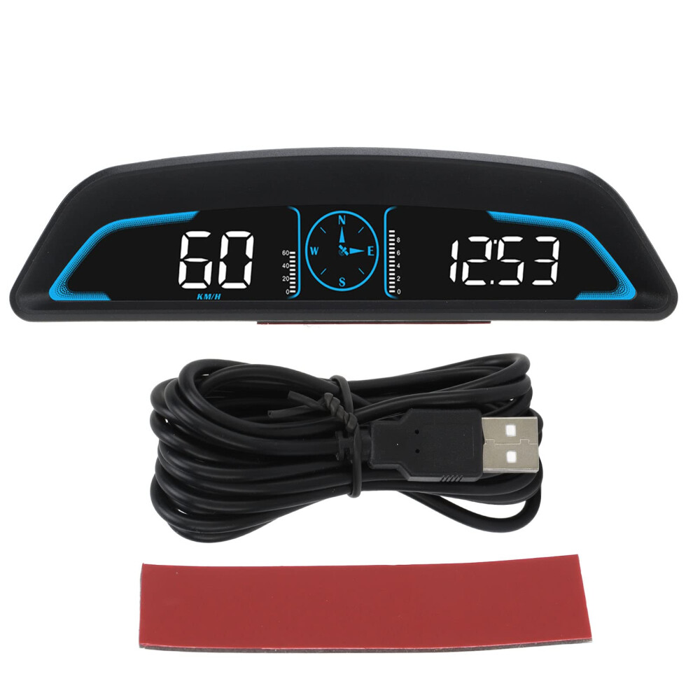 Universal Car Hud Display Gps Speedometer With Speed Alarm Digital Gauge Automatic Brightness Adjustment For Vehicle 9365049235600