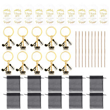Set van 10 creatieve gitaar-pianosleutelhangers muziekthema