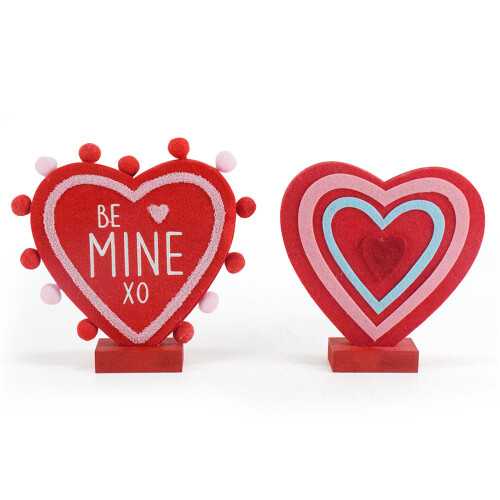 Distinctive Heart Figurine Display Ornament for-Red with words 1