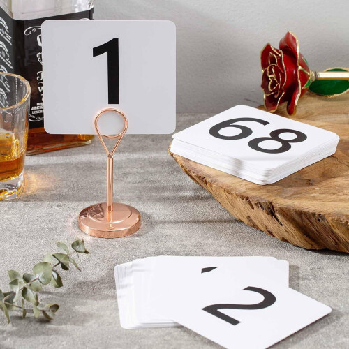 Convenient Numbered Seating Cards-1 to 25 black text on white 2