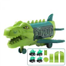 B100% Neuf, Avion de transport sur rails avec 2 hélicoptères dinosaures et mini voitures de course, coffret de jeu de rangement