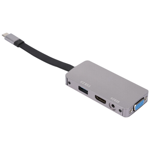 Διανομέας USB C με θύρα HDMI, προσαρμογέας πολλαπλών θυρών 4In1Type C με εξόδους VGA USB και