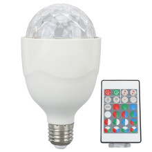 Colored Strobe Light Bulb RGB Color Rotating Bulb Multi-functional Sound Activated Party Lights Remote Control Projected Effect Dancing Light Disco Li