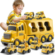 Camion Giocattolo Costruzione 5 in 1 con Motore a Frizione, per Bambini 3-6 Anni, Regalo Natale Compleanno