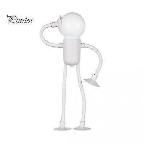 White LED Bedside Lamp, Changeable Shape Funny Night Light with Suction Cup, Soft Glow DIY Cute Light Bulb Man Mini Night Light