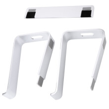 Supporto di raffreddamento per laptop in lega di alluminio, supporto ventilato per design ergonomico, rialzo per tastiera regolabile in altezza con