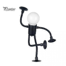 Black LED Bedside Lamp, Changeable Shape Funny Night Light with Suction Cup, Soft Glow DIY Cute Light Bulb Man Mini Lamp
