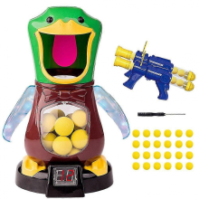 24 Balls Scoreable Hungry Ducks Shooting Toy Set, Electric Target Practice Game, Interactive Shooting Toys for Kids