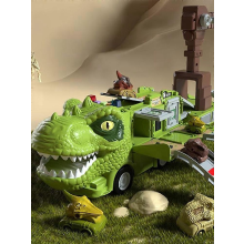 Green Triceratops Transport Vehicle Toy, Engineering Trucks Set with Music, Educational Creative Gift for Kids