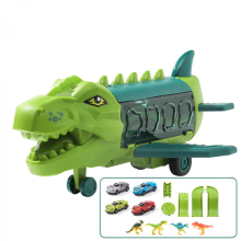 E100% Neuf, Avion de transport sur rails avec 2 véhicules hélicoptères dinosaures et mini voitures de course, coffret de jeu de rangement