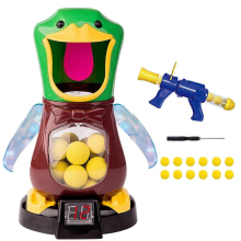 12 Balls Scoreable Hungry Ducks Shooting Toy Set, Electric Target Practice Game, Interactive Shooting Toys for Kids