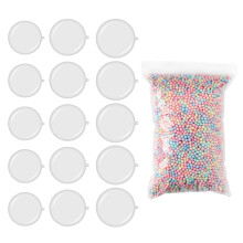 15Pcs Clear Fillable Ornament Balls with Colorful Beads-Set 1
