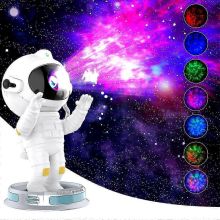 Proiettore Galattico Astronauti con Nebulosa, Timer e Telecomando