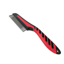 Flea Comb With Rubber Handle For Dogs And Cats, Tick Removal, Lice Fleas Grooming Tool