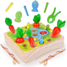3-in-1 Holz-Bauernhofspielzeug für Kleinkinder 1-3 Jahre, Geschenkidee für Mädchen und Jungen