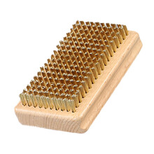 Ski Brush Wooden Handle With Brass Nylon Horse Hair Bristles Waxing And Polishing Tool 4.72 X 2.76 Inches 1 Piece