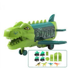 D100% Neuf, Avion de transport sur rails avec 2 hélicoptères dinosaures et mini voitures de course, coffret de rangement