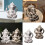 Decorative Sandstone Ganeshas Elephant Sculpture-White Sand 3