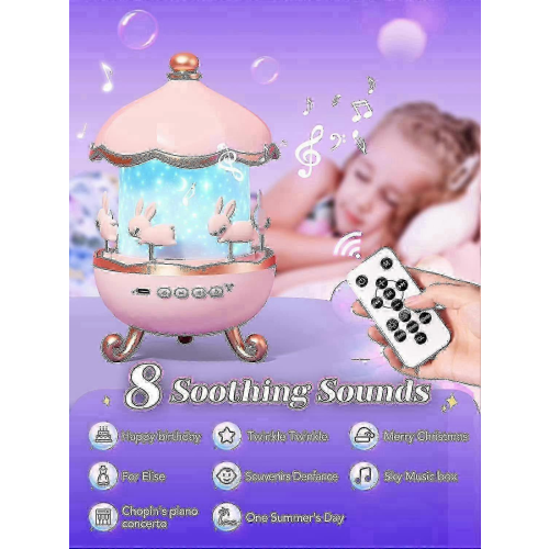 Proiettore luce notturna bambini 12 colori, suoni e rumore bianco, timer e telecomando per cameretta 1