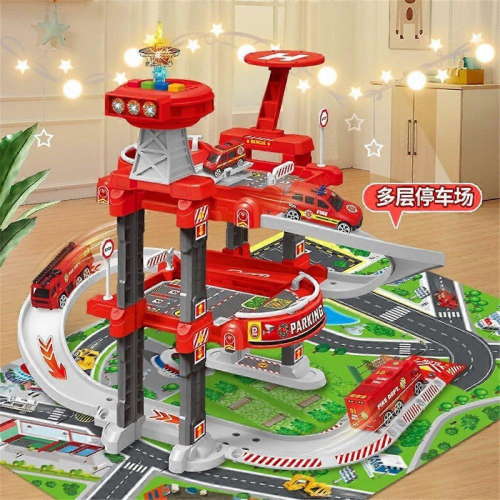 Interactive Sound & Light Parking Garage Play Set for Kids 2
