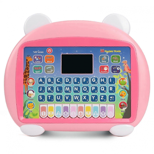 Pink LED Screen English Learning Machine, Multifunctional Language Reading Pad for Kids