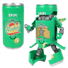 Green Transformer Robot Toy, Soda Can Deformed Action Figure Gift for Boys