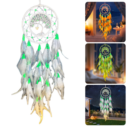 Handmade Glowing in Dark Dreamcatchers Wall Decorations-White 2