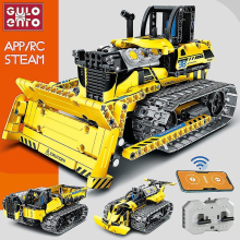 RC Bulldozer Construction Toys Building Blocks City Electric Car Excavator Set Kids Bricks For Boys Children Gifts