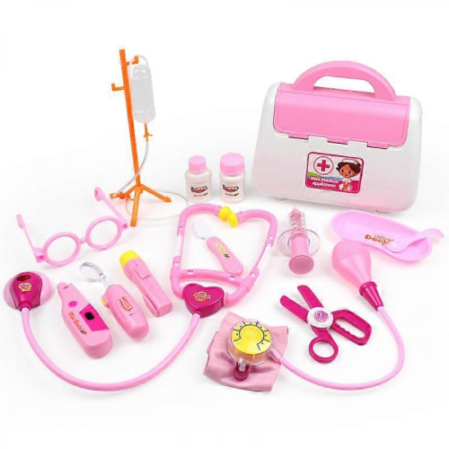 Set Giocattoli Dottore Rosa per Bambini - Kit Medico Portatile con Valigetta 1