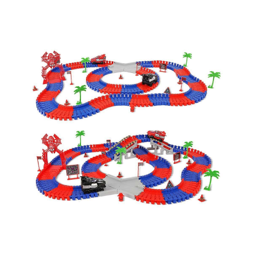 BlueOne 212 Pièces Circuit Course Araignée avec 2 Voitures - Cadeau Anniversaire 1