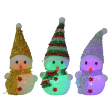 3er-Pack LED-Schneemann-Nachtlampen mit Farbwechsel, Weihnachtsdeko (Zufallsmuster)