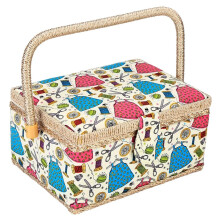 Yarn Bag and Crochet Tote Large Vintage Sewing Basket Red For Needles, Thread, Tape Measure And Other Sewing Supplies