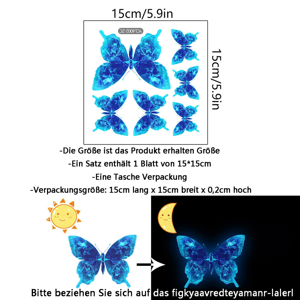Enchanting Luminous Butterflies For Home Decor, Versatile Decor Removable Self-Adhesive Wall Decals For Nurseries Dorms Kids Rooms