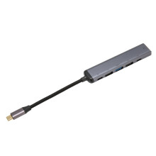 6-in-1-Hub mit USB-C-Adapter, Multiport-Adapter mit 4K-HDMI-Anschluss, unterstützt Schnellladen bis zu 100 W, USB 3.1 Typ A- und USB