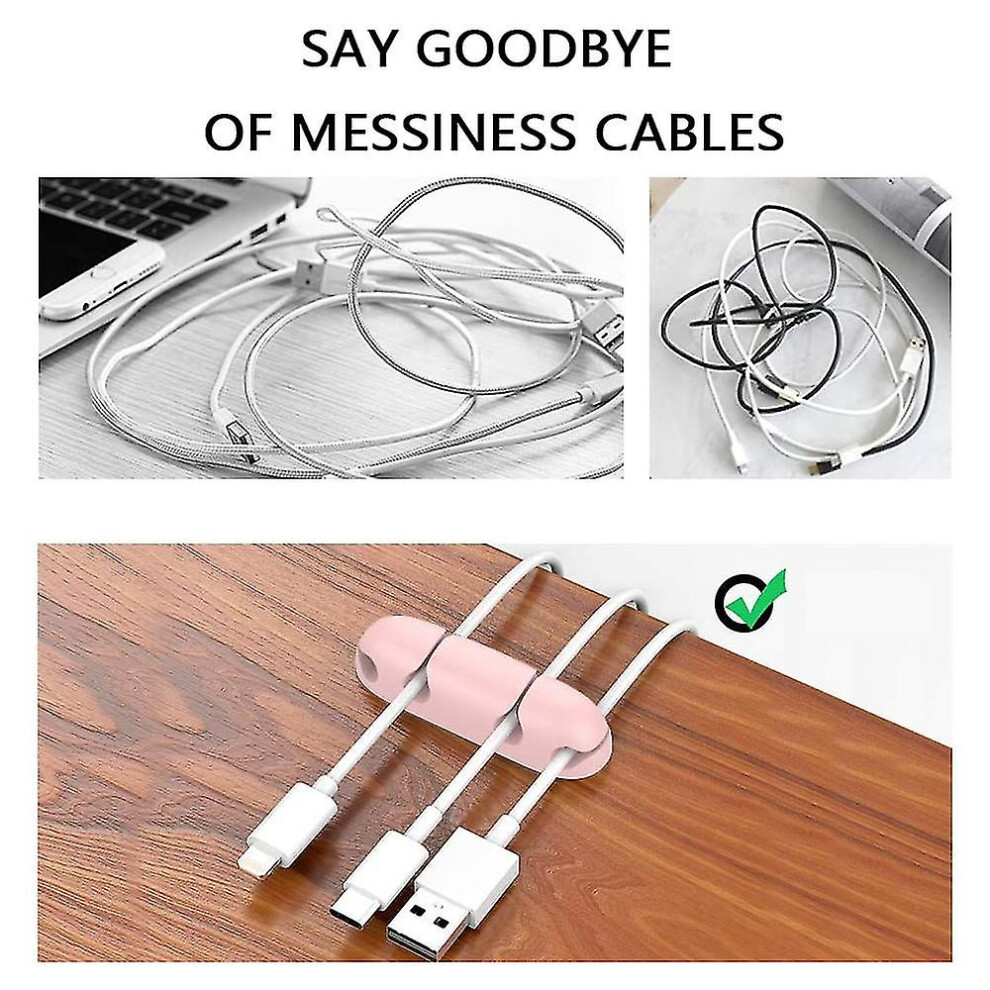Innovative Desktop Cable Organizer, Rubber Grips Cord Keeper For Effective Cleanup And Space Saving, Self-Adhesive Cable Clips With Strong Adhesive, 9128293230261