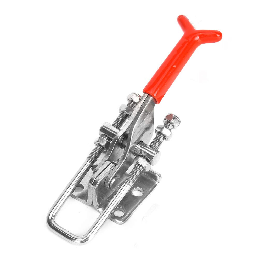 Toggle Clamp 320 Kg Clamping Force, 304 Stainless Steel, 4Hole Mounting, Rubber Column, For Welding, Inspection, Molds 9365049236669