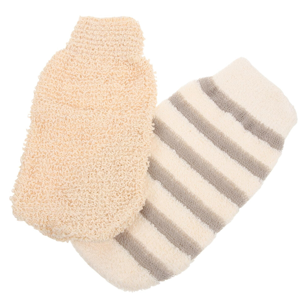Unisex Exfoliating Bath Mitts 2Pack Scrubbing Gloves For Body Care Deep Cleanse Shower Bathing Essentials
