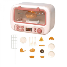Four à micro-ondes rose pour enfants (20,5x14x12 cm) avec accessoires de cuisine, jouet réaliste 3-8 ans