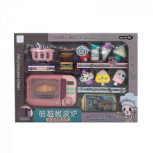 Maison de jeu Pinkfor, cuisine réaliste avec micro-ondes électronique portable multifonctionnel, musique et lumière, cadeau pour enfants créatifs.