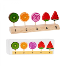 Sucette glacée en bois Lolly (21,7 x 4 x 9 cm), jouet alimentaire éducatif pour enfants.