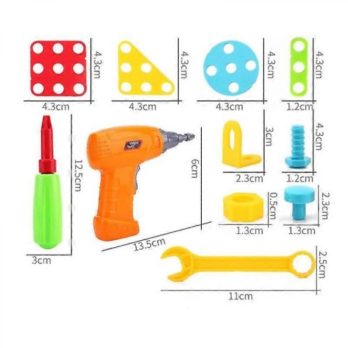 151pcs Electric Drill Toy Simulation Tool DIY Model Kit Educational Building Set Screwing Toys 2