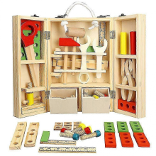 Kids' DIY Wooden Tool Set - Pretend Play Maintenance Box for Birthday Gifts