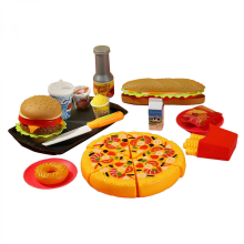 Ensemble de cuisine BKids avec hamburgers et pizzas, jouet d'imitation pour tout-petits, cadeau garçons et filles.