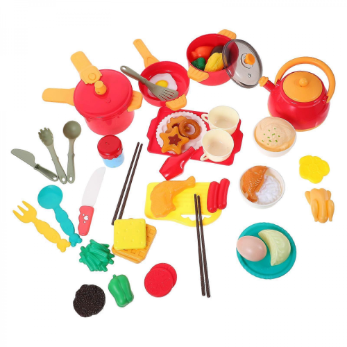 Blu 49 Pezzi Set Pentole e Padelle Giocattolo da Cucina per Bambini 18X9.5CM