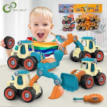 4Pcs Kit Costruzione Camion dei Pompieri con Vite, Giocattolo Educativo Fai da Te per Bambini e Ragazzi